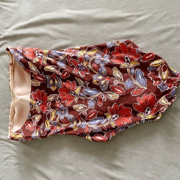 Garnet Hill Floral Strapless One Piece Swimsuit - Picture 2 of 6